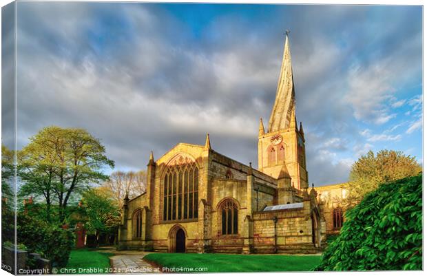 Church of St Mary, Chesterfield Canvas Print by Chris Drabble