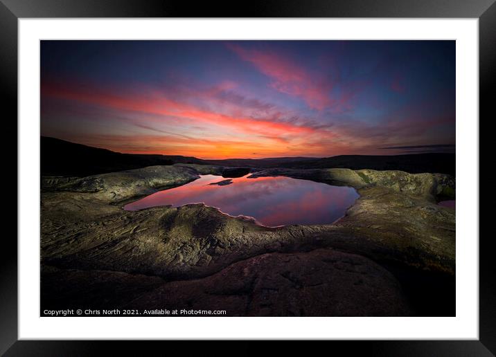 Cow and calf rocks sunset. Framed Mounted Print by Chris North