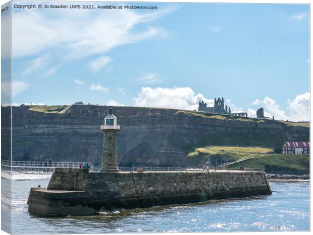 Whitby Harbour Canvas Print by Jo Sowden