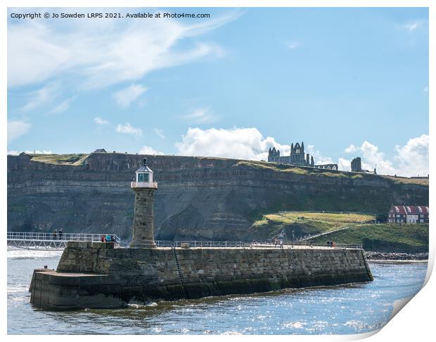 Whitby Harbour Print by Jo Sowden