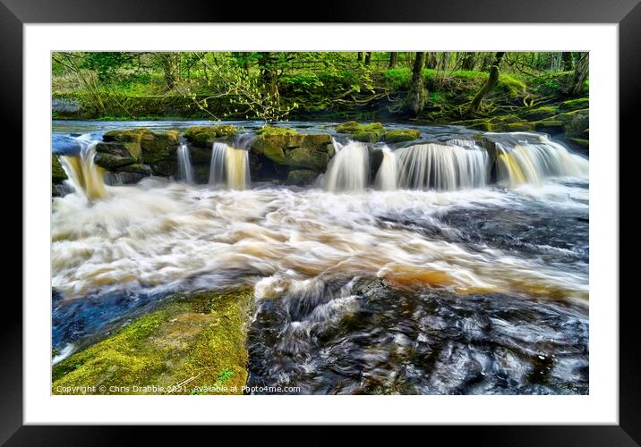 The waterfall at Yorkshire Bridge (3) Framed Mounted Print by Chris Drabble
