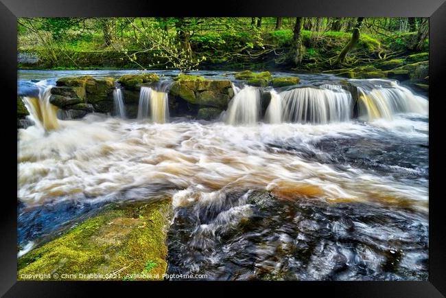 The waterfall at Yorkshire Bridge (3) Framed Print by Chris Drabble