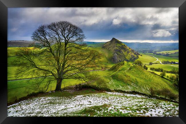 Winter clouds in the Upper Dove valley Framed Print by Chris Drabble