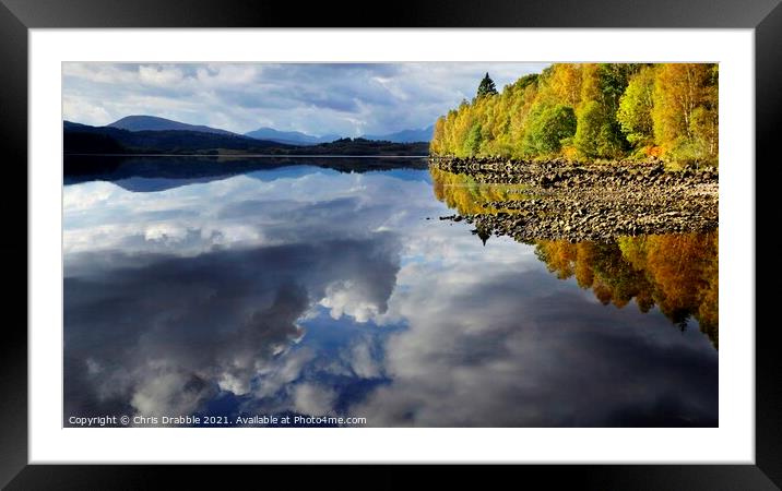 Reflections on Loch Garry Framed Mounted Print by Chris Drabble