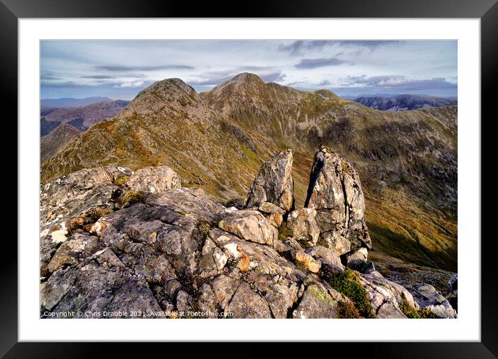 Sgurr Fhuaran from the ridge of the Five Sisters o Framed Mounted Print by Chris Drabble