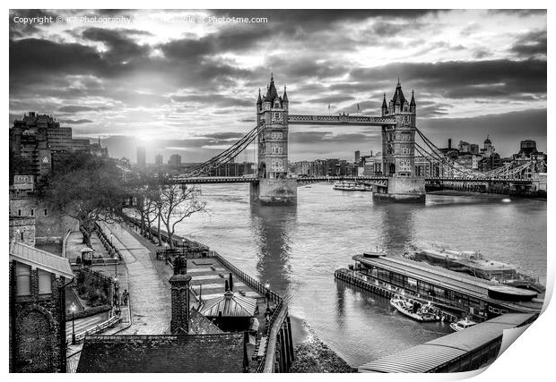 Tower Bridge in Monochrome Print by K7 Photography
