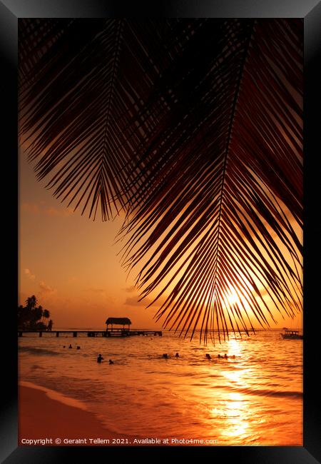 Sunset from Pigeon Point, Tobago, Caribbean Framed Print by Geraint Tellem ARPS
