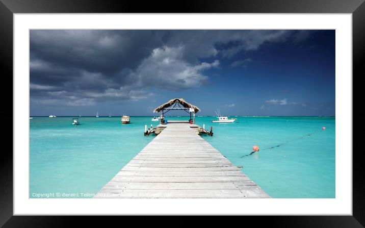 Pigeon Point Pier, Tobago, Caribbean Framed Mounted Print by Geraint Tellem ARPS