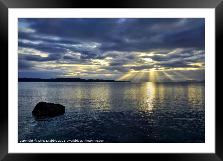 Sunset over Loch Gairloch and Skye Framed Mounted Print by Chris Drabble