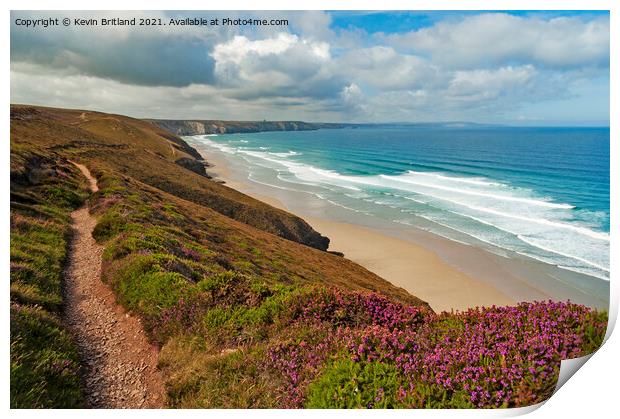 coastal footpath cornwall Print by Kevin Britland