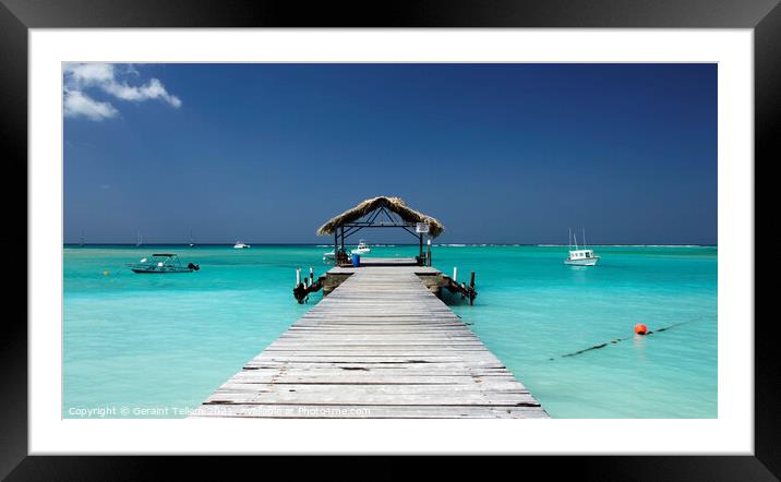 Pigeon Point pier, Tobago, Caribbean Framed Mounted Print by Geraint Tellem ARPS