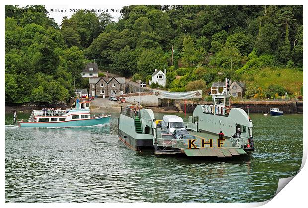 king harry ferry cornwall Print by Kevin Britland
