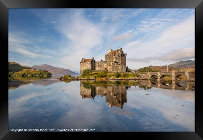 Eilean Donan Castle in Summer Loch Duich Scotland Framed Print by Barbara Jones