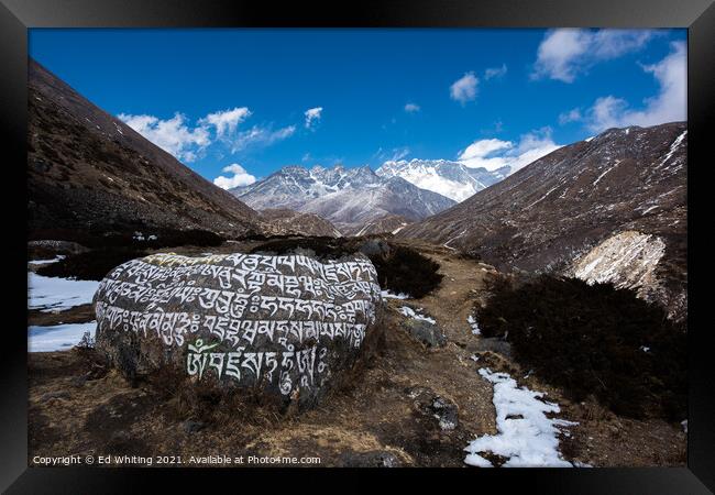 Everest Trail, Nepal. Framed Print by Ed Whiting