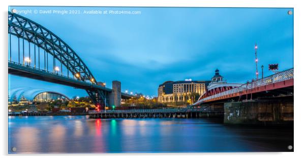 Newcastle Bridges Acrylic by David Pringle