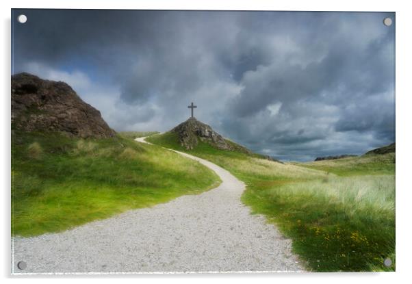 Llanddwyn Path  Acrylic by Ray Tickle