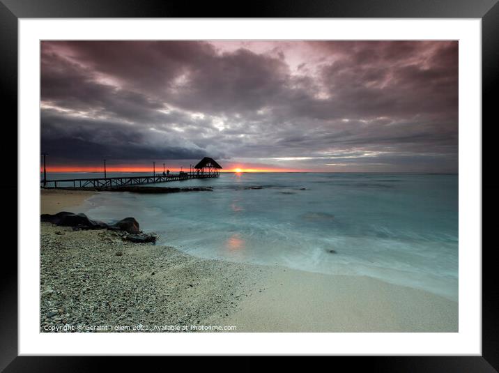 Sunset, Pointe Aux Piments, Mauritius Framed Mounted Print by Geraint Tellem ARPS