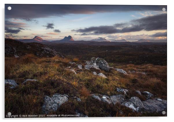 Mountains of Assynt Scotland Acrylic by Rick Bowden