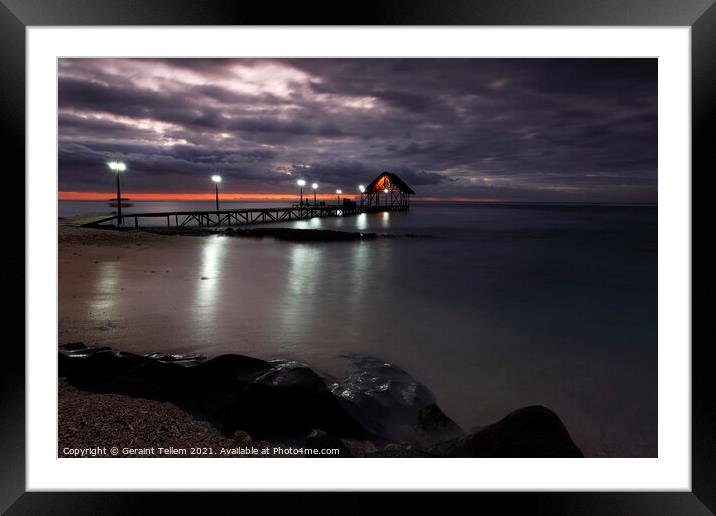 Twilight, Pointe Aux Piments, Mauritius, Indian Ocean Framed Mounted Print by Geraint Tellem ARPS