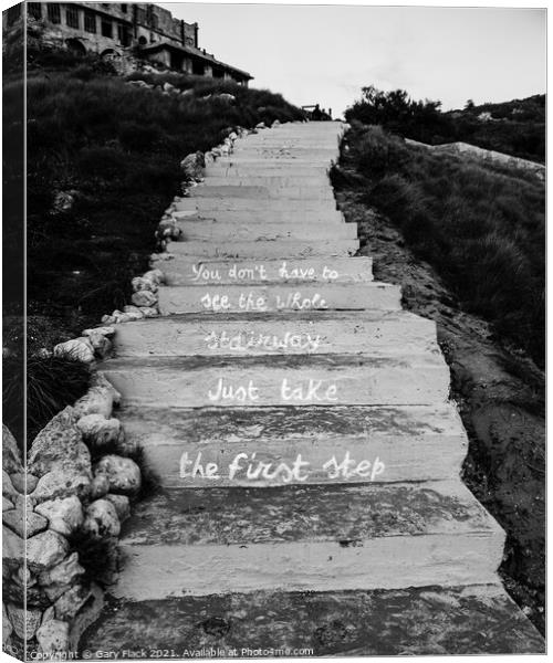 Inspirational Steps Monochrome in Malta Canvas Print by That Foto