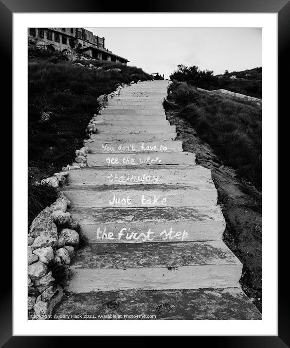Inspirational Steps Monochrome in Malta Framed Mounted Print by That Foto