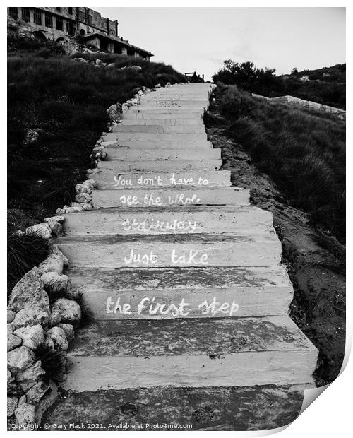 Inspirational Steps Monochrome in Malta Print by That Foto