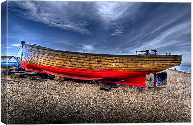Fishing boat on Deal beach Canvas Print by Andy Wager