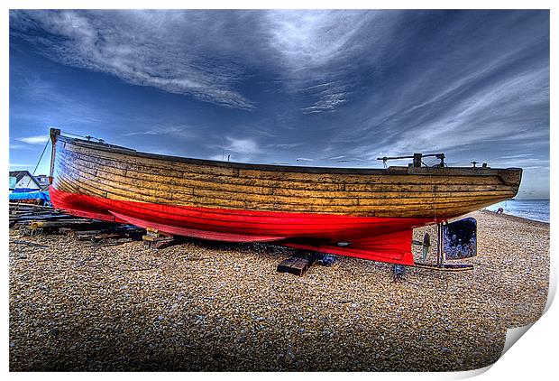 Fishing boat on Deal beach Print by Andy Wager