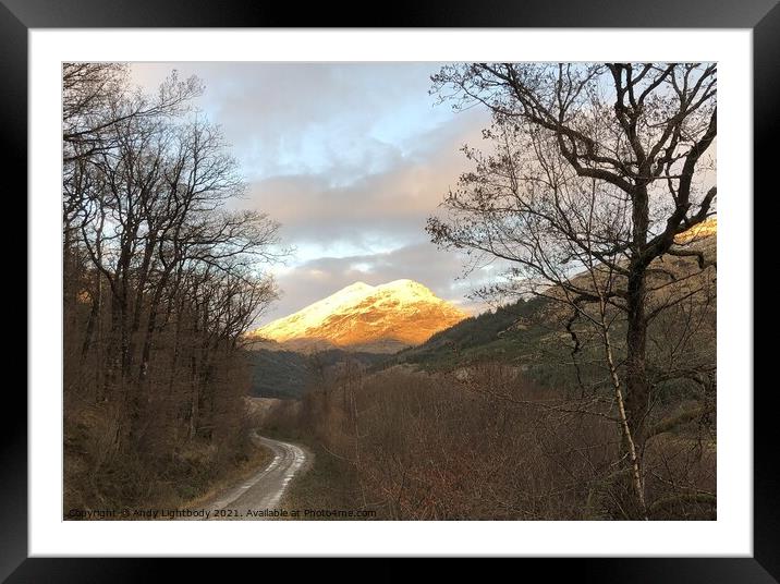 Snow Capped Ben Ime Framed Mounted Print by Andy Lightbody