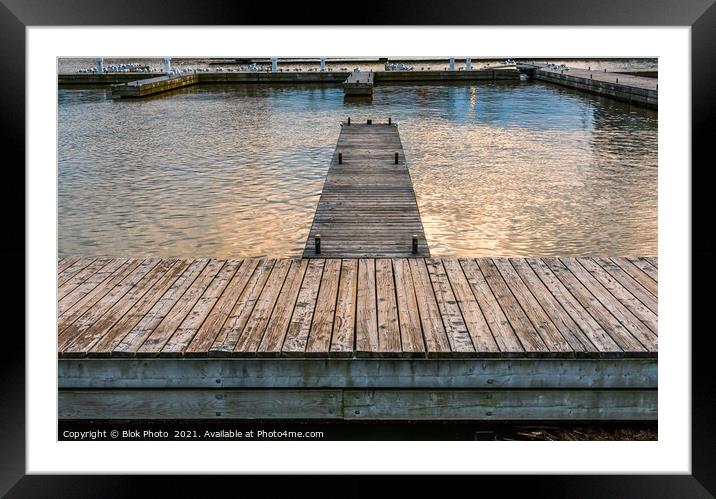 Pier at sunset Framed Mounted Print by Blok Photo 