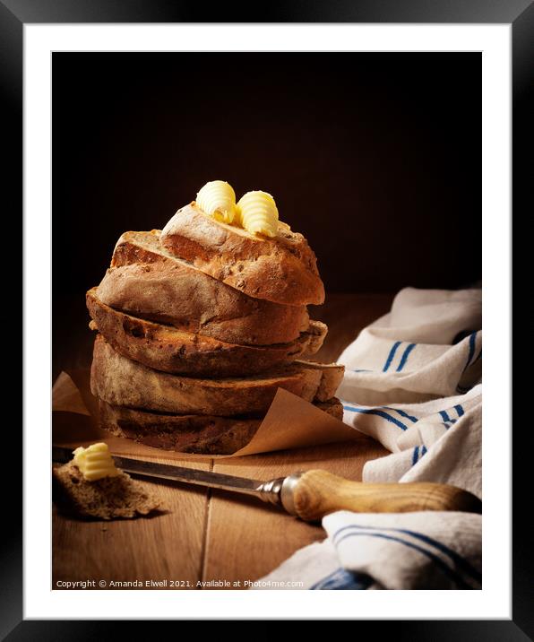 Bread Stack Framed Mounted Print by Amanda Elwell
