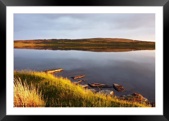 Loch of Yarrows Thrumster Caithness Framed Mounted Print by Andy Lightbody