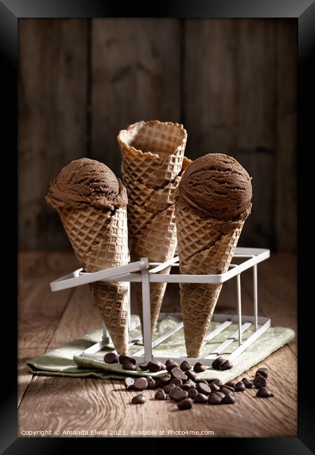 Chocolate Chip Ice Creams Framed Print by Amanda Elwell