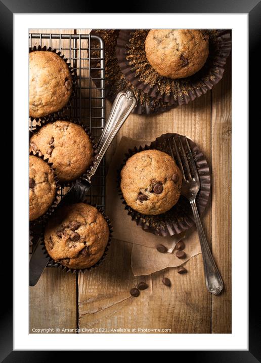 Chocolate Chip Muffins Framed Mounted Print by Amanda Elwell