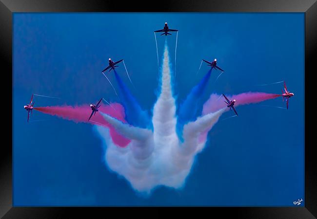 The Red Arrows Again! Framed Print by Chris Lord