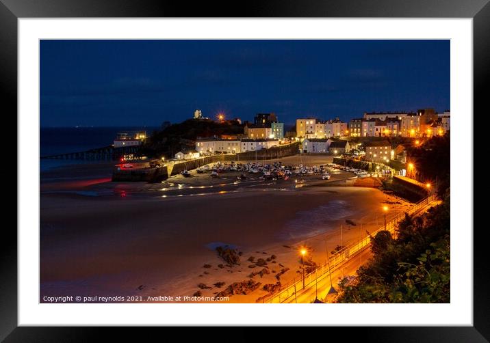  Tenby harbour on a summers evening  Framed Mounted Print by paul reynolds
