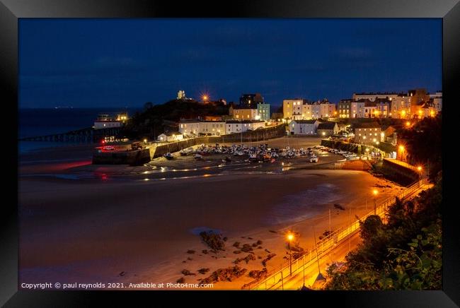  Tenby harbour on a summers evening  Framed Print by paul reynolds