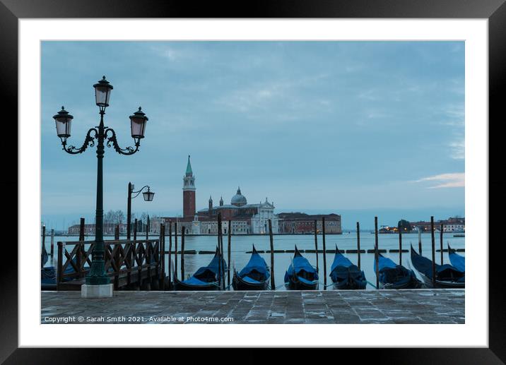Venetian Gondolas Framed Mounted Print by Sarah Smith