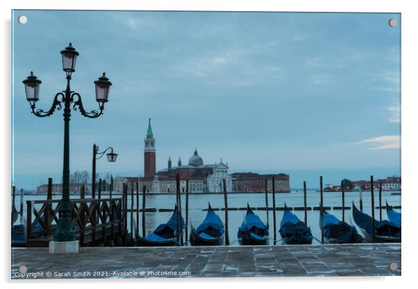 Venetian Gondolas Acrylic by Sarah Smith