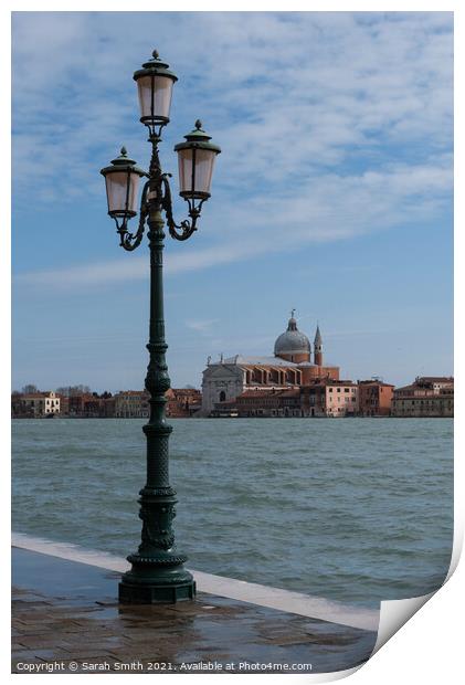 Fondamenta Della Zattere Street Lamp Print by Sarah Smith