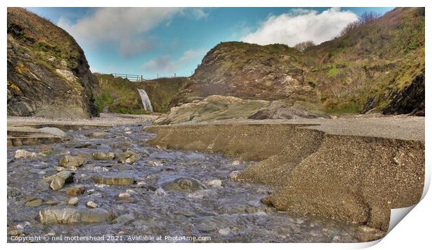 Parson's Cove Waterfall & Stream. Print by Neil Mottershead