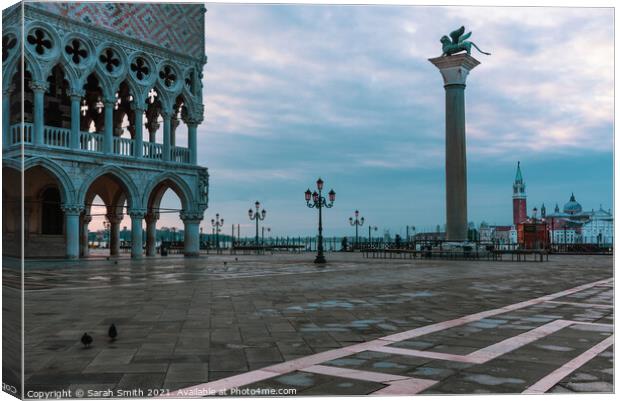 Early Morning at the Doge's Palace Canvas Print by Sarah Smith