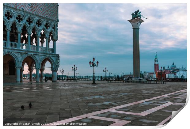 Early Morning at the Doge's Palace Print by Sarah Smith