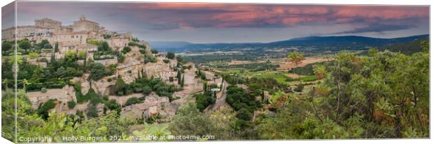 Panoramic Essence of Gordes Village Canvas Print by Holly Burgess