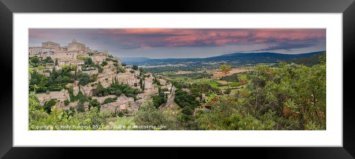 Panoramic Essence of Gordes Village Framed Mounted Print by Holly Burgess