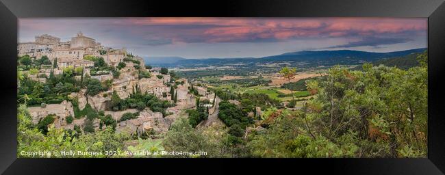 Panoramic Essence of Gordes Village Framed Print by Holly Burgess