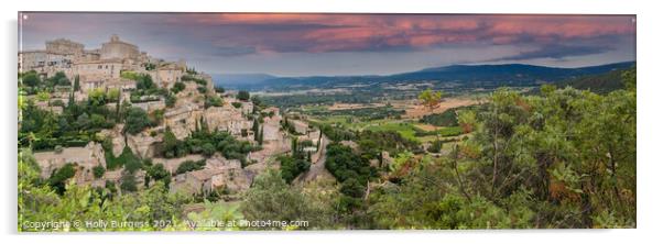 Panoramic Essence of Gordes Village Acrylic by Holly Burgess