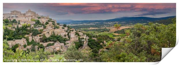 Panoramic Essence of Gordes Village Print by Holly Burgess