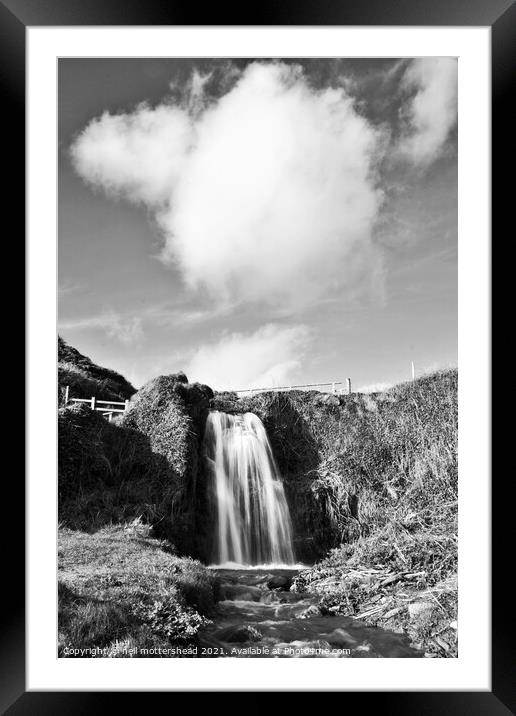 Parson's Cove Cloud & Waterfall. Framed Mounted Print by Neil Mottershead