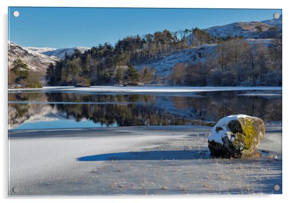 Loch Trool in Winter Acrylic by Derek Beattie
